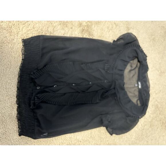 Apt.9 Women's Ruffle Blouse with Cami Black size Small - Picture 5 of 7
